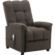 vidaXL Massage Gaming Chair with Footrest Black Fabric