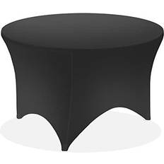 Cloths & Tissues Linens 60-inch Round Spandex Stretch Fitted Tablecloth Black