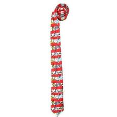 White Ties Dr. Seuss Characters & Stripes Adult Necktie Red/White