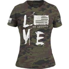 Grunt Style Women's Love of Country T-Shirt Woodland Camo