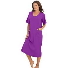 Woman Within Plus Ribbed Sleepshirt in Fresh Berry Size 4X