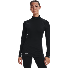 Women Base Layer Tops Under Armour UA Tactical ColdGear Infrared Base Mock Neck Long-Sleeve Shirt for Ladies Black