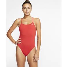 Nike Red Swimwear Nike Women's Swim Lace-Up Tie-Back One-Piece Swimsuit in Red, NESSA000-614 Red