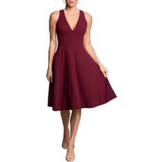 Knee Length Dresses Dress The Population Catalina Dress - Dark Magenta