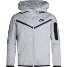 L Tops Nike Boy's Sportswear Tech Fleece - Dark Grey Heather/Black (CU9223-063)