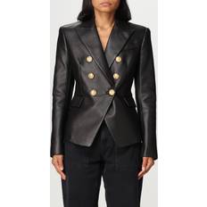 Balmain Leather blazer black