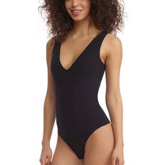 Commando Women's Neoprene Deep V Bodysuit, black