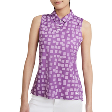 Nike Women's Dri-FIT Sleeveless Printed Golf Polo Shirt - Purple Nebula/White