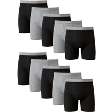 Hanes Men's Underwear Super Value Boxer Briefs 10-pack - Black/Grey