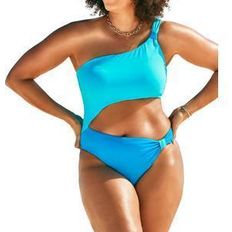 Buy Blue Repreve (recycled Polyster) Printed Snakeskin Plunge Monokini For  Women by Goya Swim Co Online at Aza Fashions.