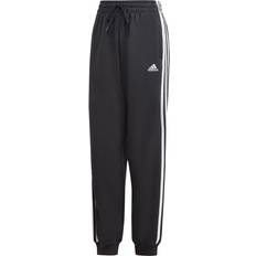 Adidas Dame Bukser Adidas Essentials 3-Stripes French Terry Loose-Fit Pants - Black/White