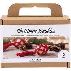 Creativ Company Craft Kit Christmas Baubles, Macramé Christmas red, 1 pack