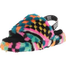 Slippers UGG Girls Fluff Yeah Slide Girls' Toddler Shoes Black/Multi 12.0