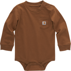 Long Sleeves Bodysuits Children's Clothing Carhartt Boy's Long-Sleeve Pocket Bodysuit - Brown