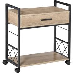 Natur Servierwagen Homcom Mobile Oak Servierwagen 30x60cm