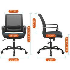 CLATINA Office Chair Ergonomic Rolling Computer Desk Chair with