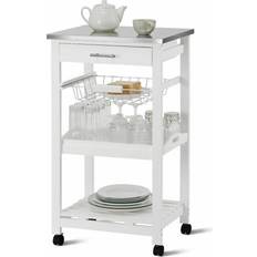 Tables Costway Compact Kitchen Island Cart Trolley Table