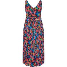 Yours Pleated Maxi Dress - Curve Blue Floral