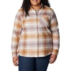 Shirts Columbia Women's Calico Basin Flannel Long Sleeve Shirt- OrangePlaid