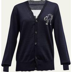 XXL Cardigans Maison Margiela Embroidered wool cardigan blue