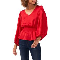 Vince Camuto Balloon-sleeve Peplum Blouse