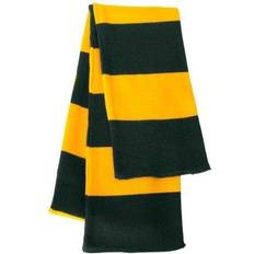 Gold - Men Scarfs Sportsman Rugby-Striped Knit Scarf One Forest/Gold