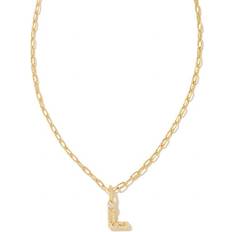 Kendra Scott Jewelry Kendra Scott Crystal Letter Pendant Necklace - Gold/Transparent