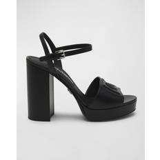 Dolce & Gabbana Women Heeled Sandals Dolce & Gabbana DG Leather Platform Sandals BLACK 11B