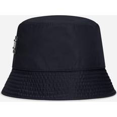 Dolce & Gabbana Unisex Clothing Dolce & Gabbana Nylon bucket hat with branded plate very_dark_blue_1