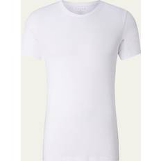 Cotton Base Layers Falke Men's Cotton-Stretch Crewneck T-Shirt White