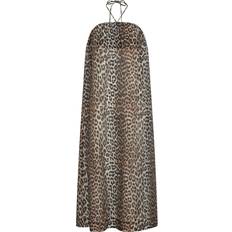 Ganni Leopard-print voile maxi dress multicoloured