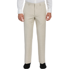 Linen Pants - Men Cubavera Linen-Blend Flat Front Pants - Khaki