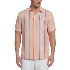Cubavera Linen Blend Yarn Dye Panel Shirt - Peach Pearl