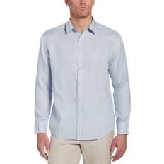 Cubavera Solid Linen Sport Shirt - Cashmere Blue