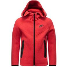 XS Hoodies Children's Clothing Nike Older Boy's Sportswear Tech Fleece Hoodie - Light University Red Heather/Black/Black