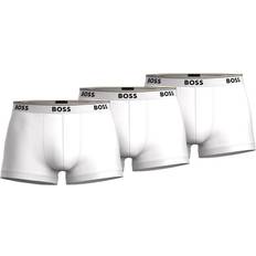 Hugo Boss Men Underwear Hugo Boss Men's Power Tipped Logo Waistband Trunks 3-pack - White