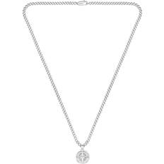 Hugo Boss North Compass Pendant Necklace - Silver