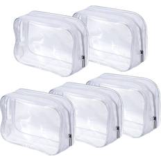 Pangda 5 pack clear pvc zippered toiletry carry pouch portable cosmetic makeu