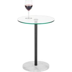 White and glass end tables mDesign Glass Top Side/End Drink