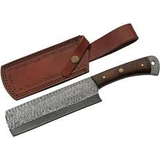 Outdoor Knives Rite Edge Damascus Steel Cleaver 6" Blade Full Tang + Leather Sheath DM-1265 Outdoor Knife