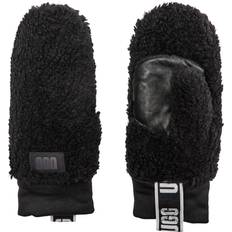 UGG Logo Tape Sherpa Mittens - Black