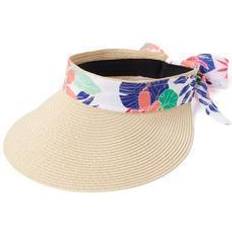 Skiing - Women Hats Women's Straw Visor by Accessories For All in Floral Natural Size ONESZ