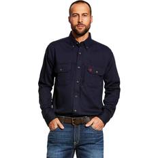 Equestrian Shirts Ariat Men Flame Resistant Solid Vent Work Shirt, Navy