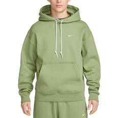 Nike Solo Swoosh Men's Fleece Pullover Hoodie - Oil Green/White