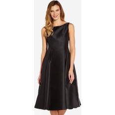 Adrianna Papell XXL Clothing Adrianna Papell Boat-Neck A-Line Dress Black Black