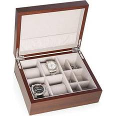 Brown Jewelry Boxes Bey-Berk Watch and Cufflink Storage Box Brown Brown