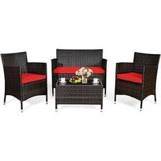 Outdoor Lounge Sets Costway 4 Pieces Outdoor Lounge Set