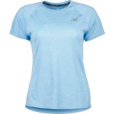 New Balance Women's Impact Run Short Sleeve, M, Blue Haze Heather