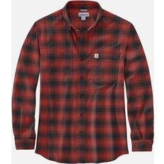 Carhartt Fleecegensere & Pilégensere - Herre Overdeler Carhartt Men's Mens Cotton Long Sleeve Plaid Flannel Shirt Red Ochre