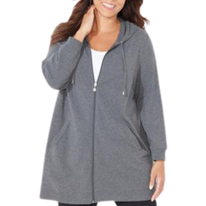 Sweaters Catherines Good Intentions French Terry Hoodie Plus Size - Heather Grey